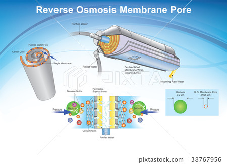 图库插图 reverse osmosis membrane pore system.