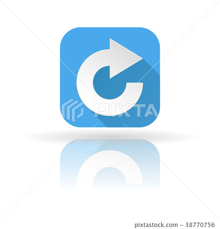 图库插图 arrow icon blue sign with shadow and reflection