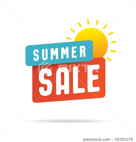 插图素材: summer sale tag banner vector heading design style