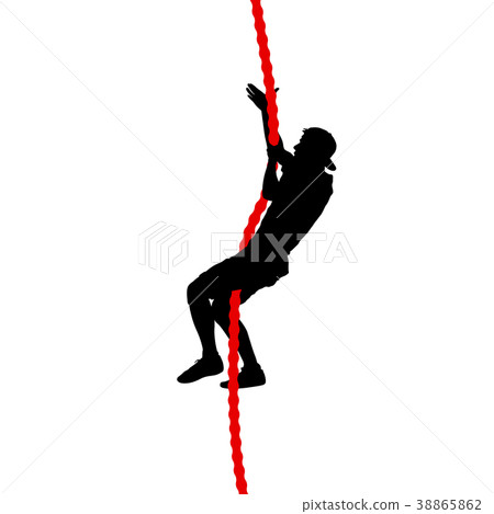 插图素材: black silhouette mountain climber climbing