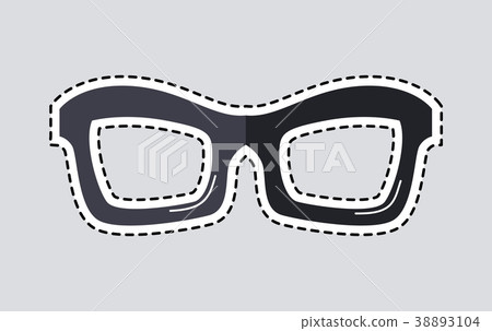 插图素材: classic glasses icon patch isolated cut out vector