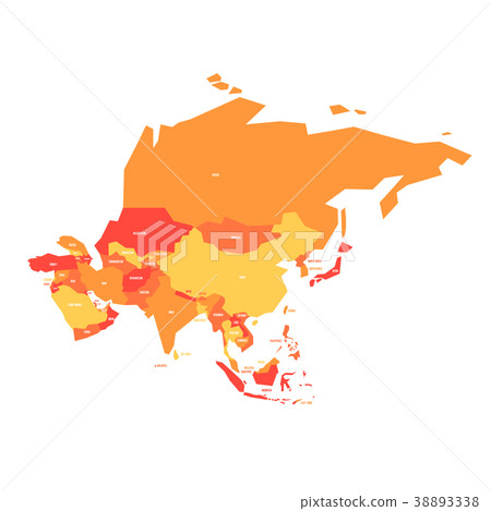 Very Simplified Vector Infographical Political Map Stock Illustration