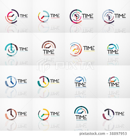 插图素材: mega collection of vector abstract logo idea, time