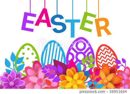 插图素材: happy easter holiday greeting card decoration