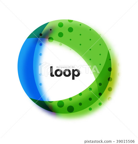 插图素材: loop circle business icon, created with glass