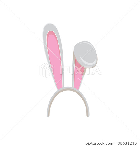 插图素材: white easter bunny funky mask with rabbit ears