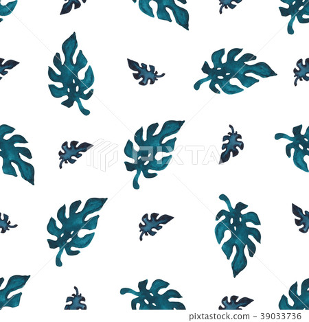 插图素材: seamless tropical pattern of palm leaf. abstract