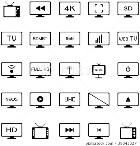 插图素材: tv icon set