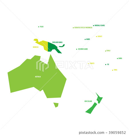 Very Simplified Infographical Political Map Of Stock Illustration