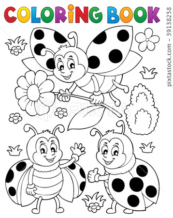 插图素材: coloring book ladybug theme 7