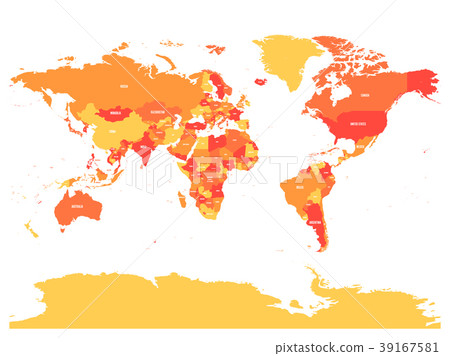 插图素材: horizontally flipped political map of world