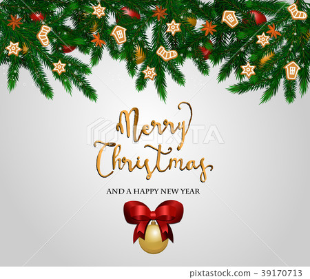 插图素材: merry christmas and happy new year concept
