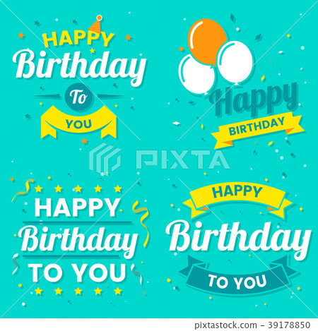 插图素材: happy birthday vector logo for banner, poster 查看全部