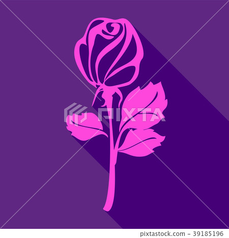 插图素材: bright pink rose, on a violet background, vector i