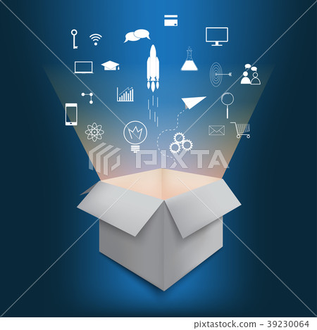 think out,think 插图素材: creative idea, think out of the box vector.