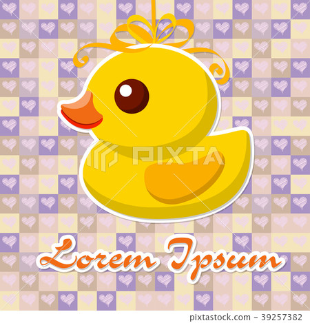 图库插图 yellow toy duck for a bath on a pretty background