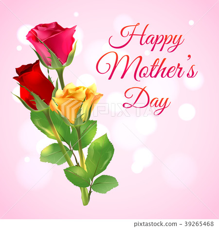 happy mother's day greeting card template with