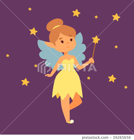 插图素材: fairy princess girl vector character cute