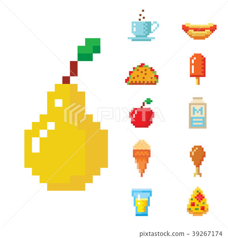 插图素材: pixel art food computer design icons vector 查看全部