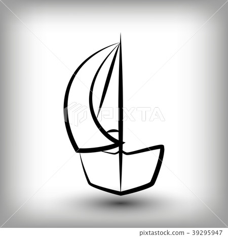 插图素材: yacht logo templates. sail boat silhouettes.