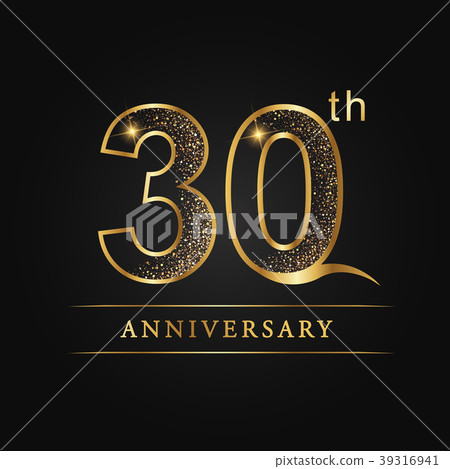 图库插图: 30th years anniversary celebration logotype.