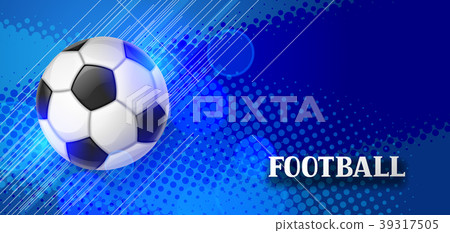 插图素材: soccer or football banner with ball. sports