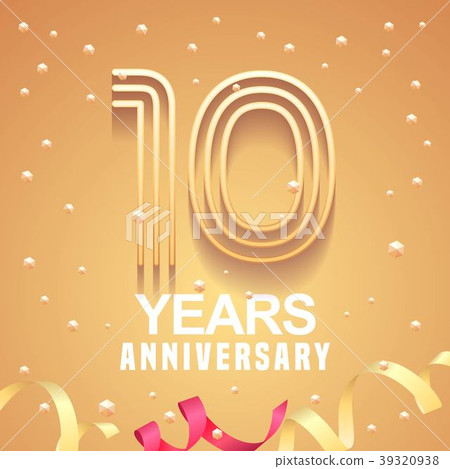 插图素材: 10 years anniversary vector icon, logo