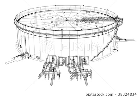 插图素材: oil storage tank