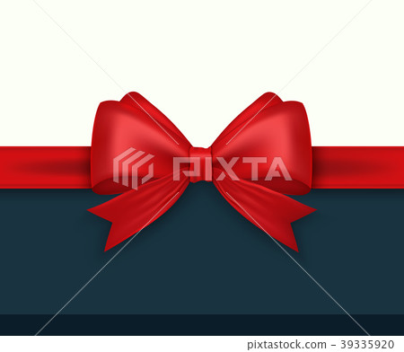 插图素材: realistic red bow and ribbon.