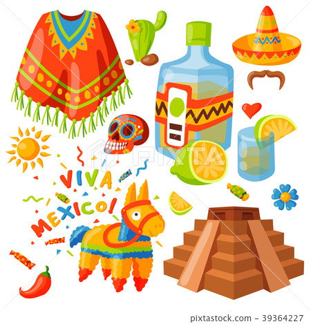 插图素材: mexico icons vector illustration traditional