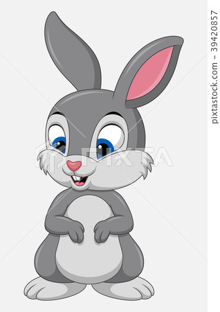 图库插图: cute rabbit cartoon isolated on white background