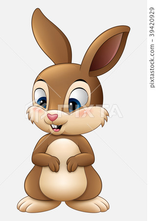 插图素材: cute rabbit cartoon isolated on white background