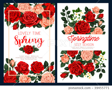 图库插图: spring flower poster for mother day greeting card