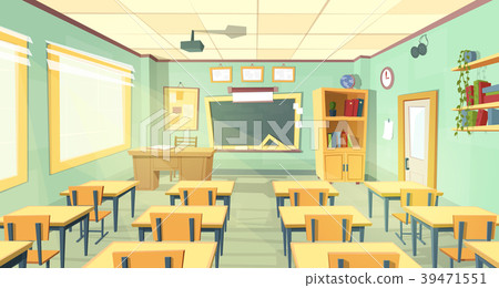 classroom图片,classroom卡通 图库插图: vector cartoon illustration of school classroom