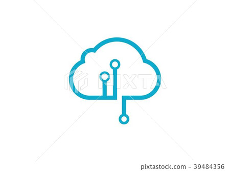 插图素材: cloud technology vector logo template