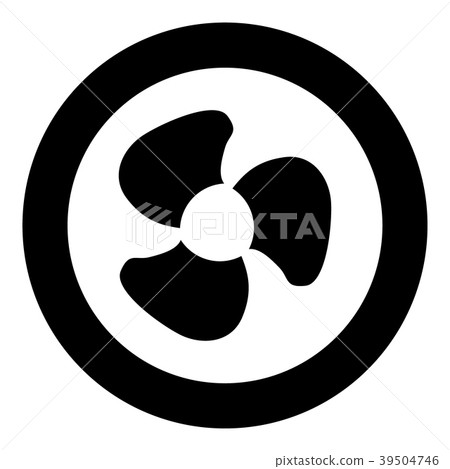 插图素材: fan blades icon black color in circle