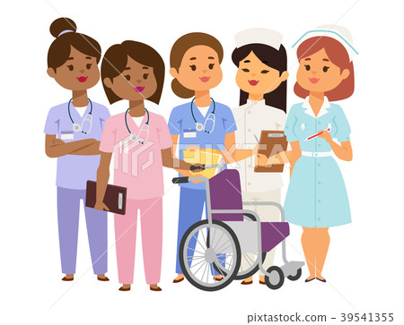 图库插图: doctor nurse character vector medical woman staff