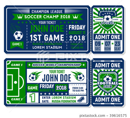 插图素材: soccer ticket for football championship match