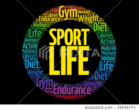 图库插图: sport life circle word cloud
