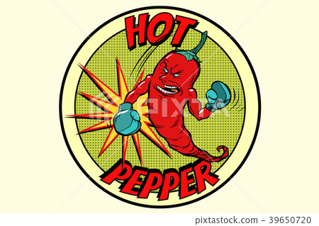 图库插图: emblem strong red pepper, spicy taste