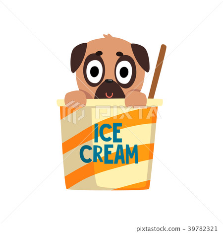 dog sitting in a paper cup with ice cream 首页 插图 姿势/表情