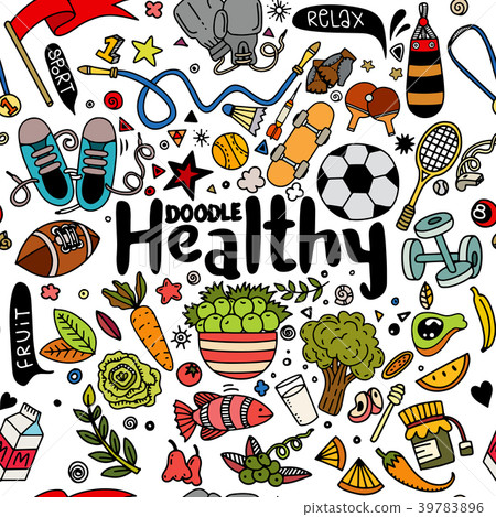 插图素材: healthy lifestyle concept,hand drawn 查看全部