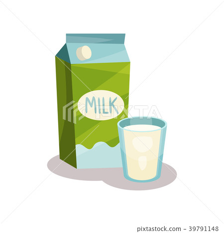 插图素材: carton of milk and glass of milk vector 查看全部