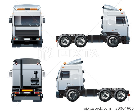 插图素材: vector semi-truck template isolated on white 查看全部