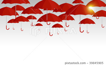 图库插图: vector red umbrella background for rainy season