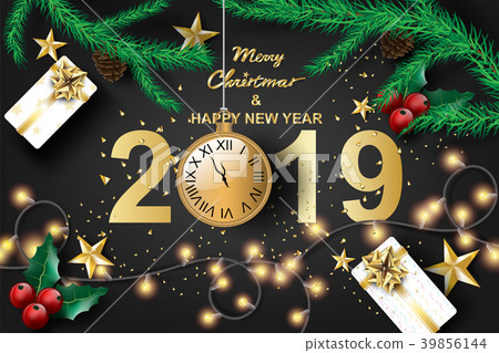 图库插图: merry christmas and happy new year