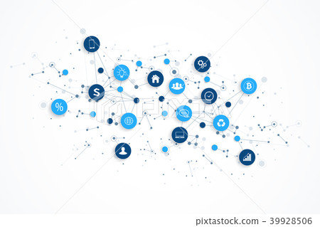 图库插图: internet of things (iot) and network connection