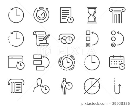 图库插图: history and time management icon set