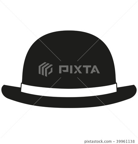 Black And White Bowler Hat Silhouette Stock Illustration