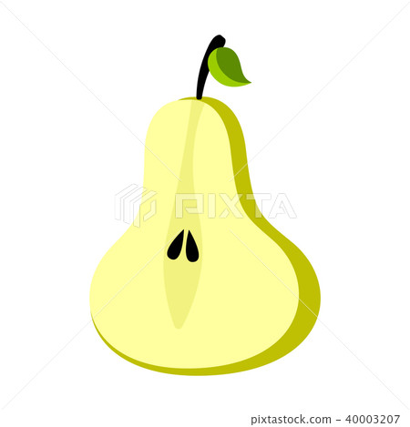 插图素材: isolated cut pear icon